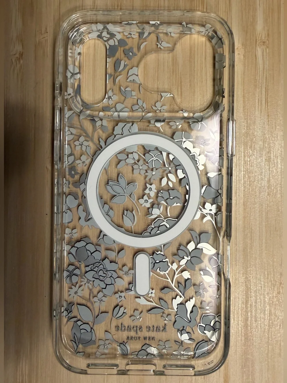 Brand New Kate Spade iPhone 17 Pro Max 2025 MagSafe Case Blue Floral Clear